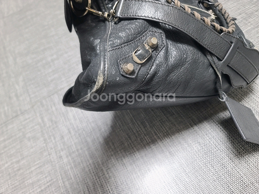 발렌시아가 모터백 미디움 숄더백 시티백 토트백 그레이--1