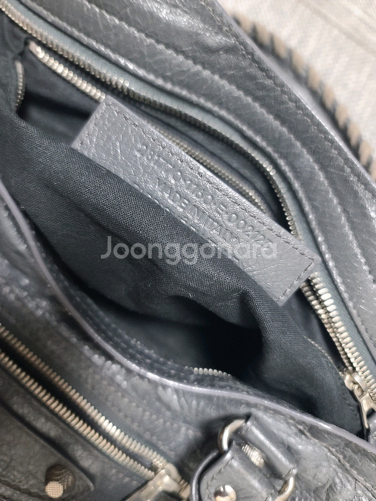 발렌시아가 모터백 미디움 숄더백 시티백 토트백 그레이--6