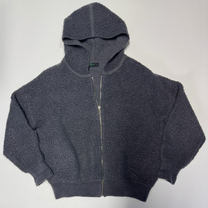 여성 베네통 천연모피 여우털 뽀글이 후드 집업 오버핏