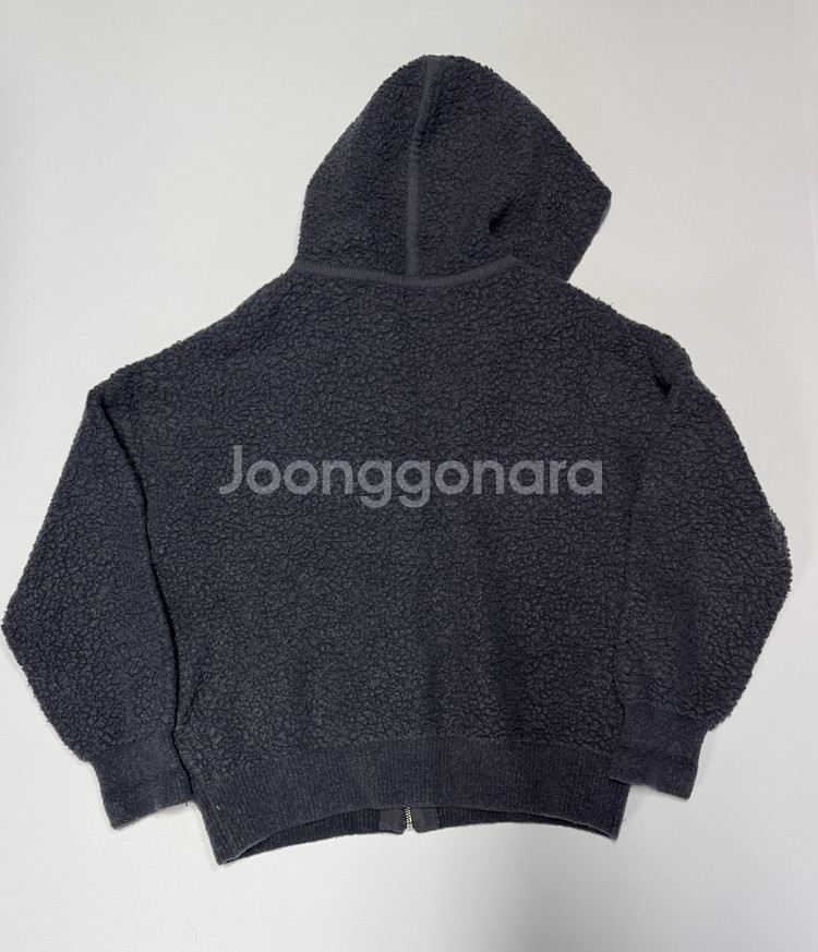 여성 베네통 천연모피 여우털 뽀글이 후드 집업 오버핏--1