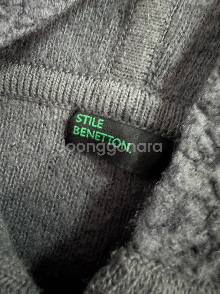 여성 베네통 천연모피 여우털 뽀글이 후드 집업 오버핏--2