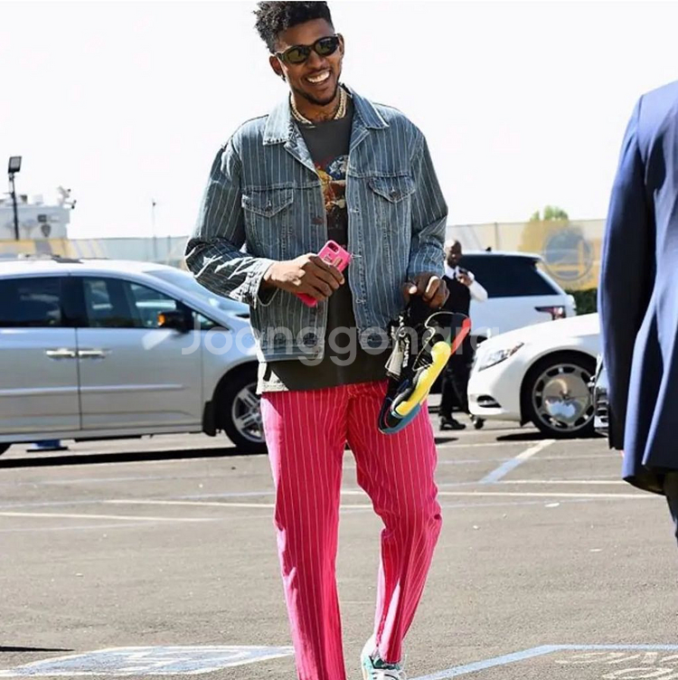 [30] 슈프림 리바이스 핀스트라이프 550진 마젠타--0