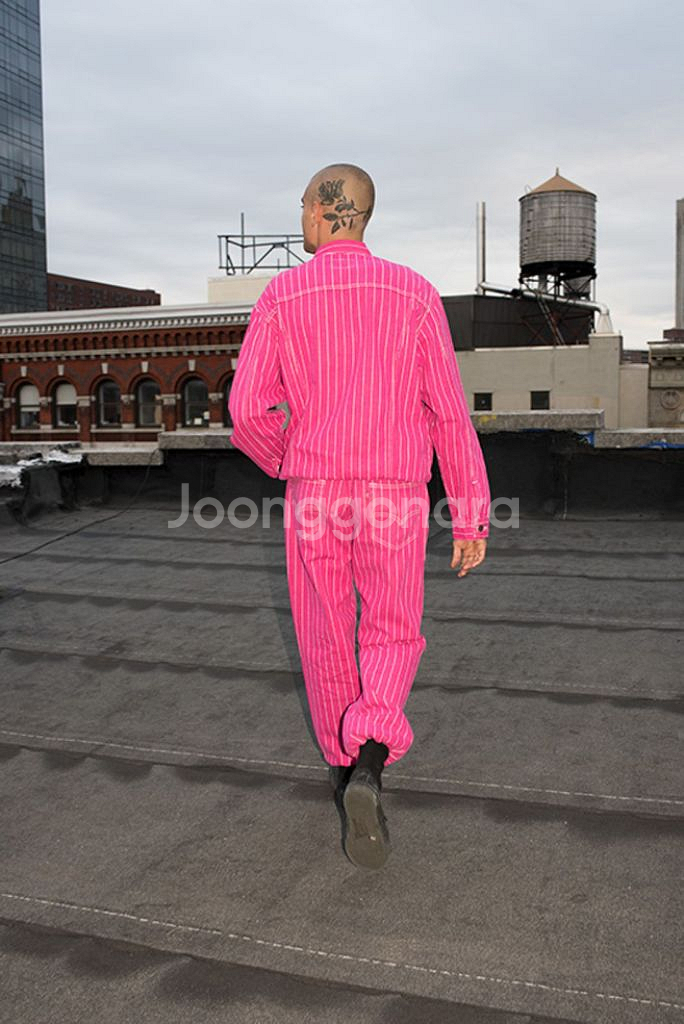 [30] 슈프림 리바이스 핀스트라이프 550진 마젠타--1