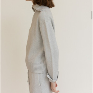 레베드보야지 울100 니트집업 셋업/차콜/F