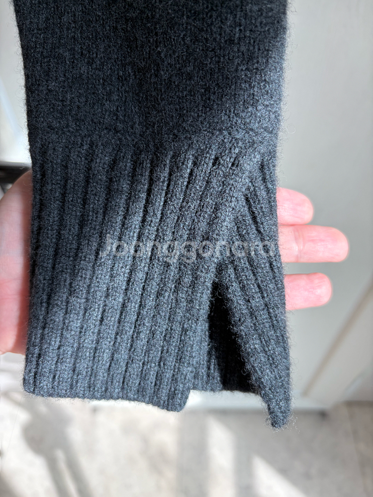 레베드보야지 울100 니트집업 셋업/차콜/F--5