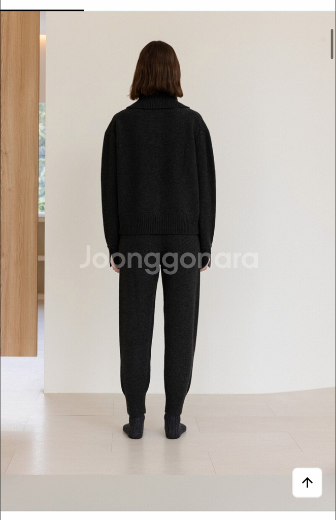 레베드보야지 울100 니트집업 셋업/차콜/F--3