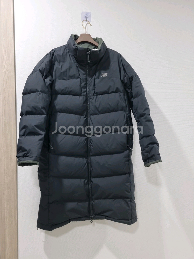 뉴발란스 블랙 구스다운 양면 롱패딩--0