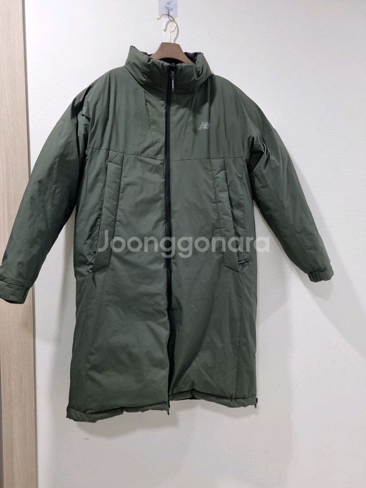 뉴발란스 블랙 구스다운 양면 롱패딩--5