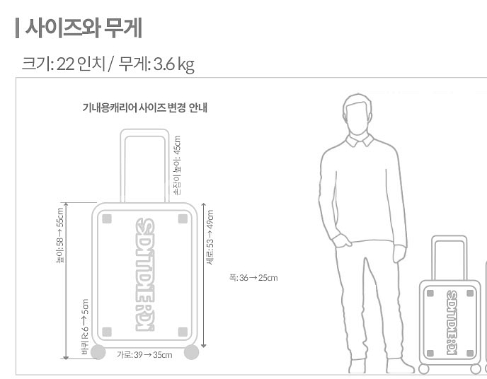 기내용 22인치 하드케이스 캐리어 (미사용)--1