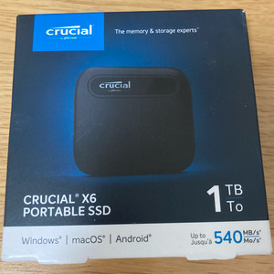 Crucial X6 Portable SSD 1T 새제품