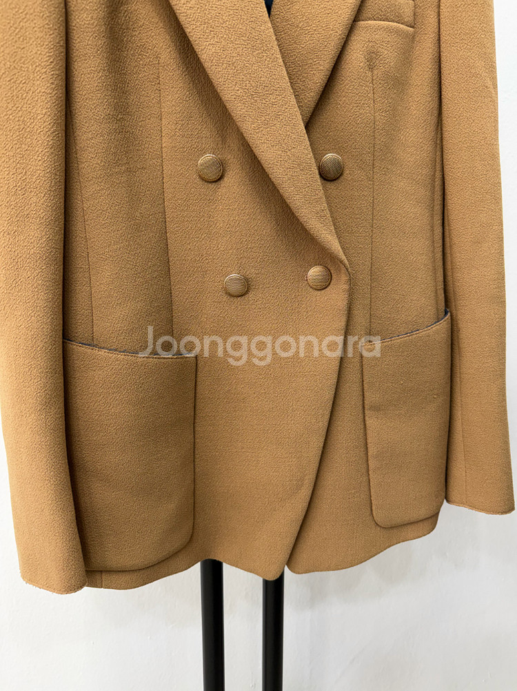 정품) TIME 타임 한섬 여성 더블 브레스트 캐멜 자켓 55-66--3