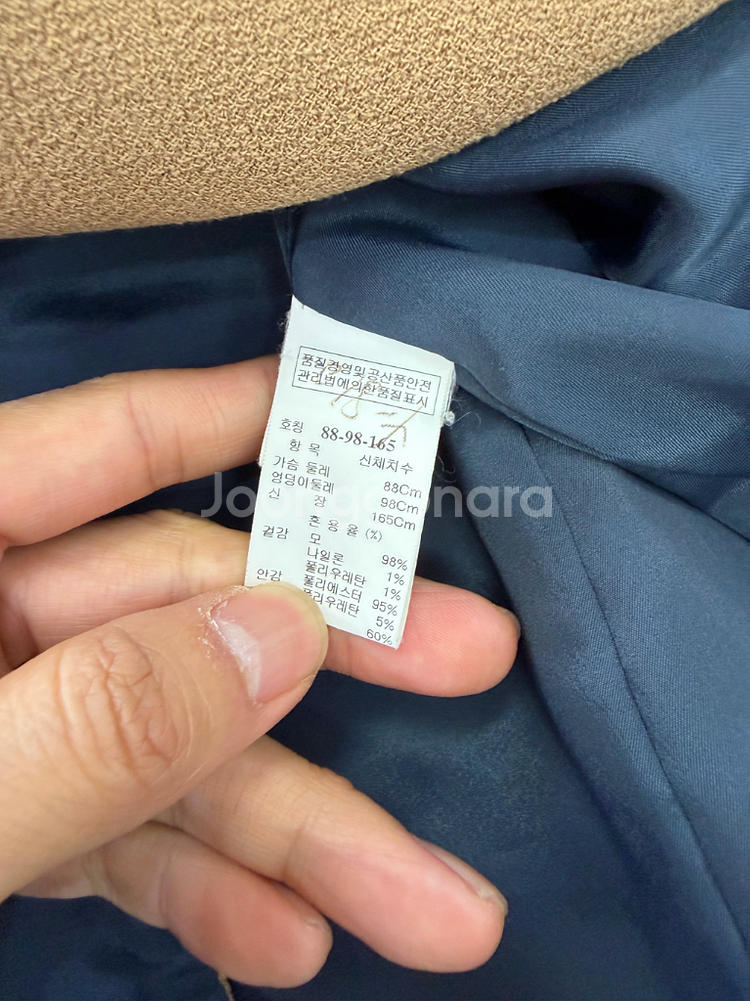 정품) TIME 타임 한섬 여성 더블 브레스트 캐멜 자켓 55-66--7