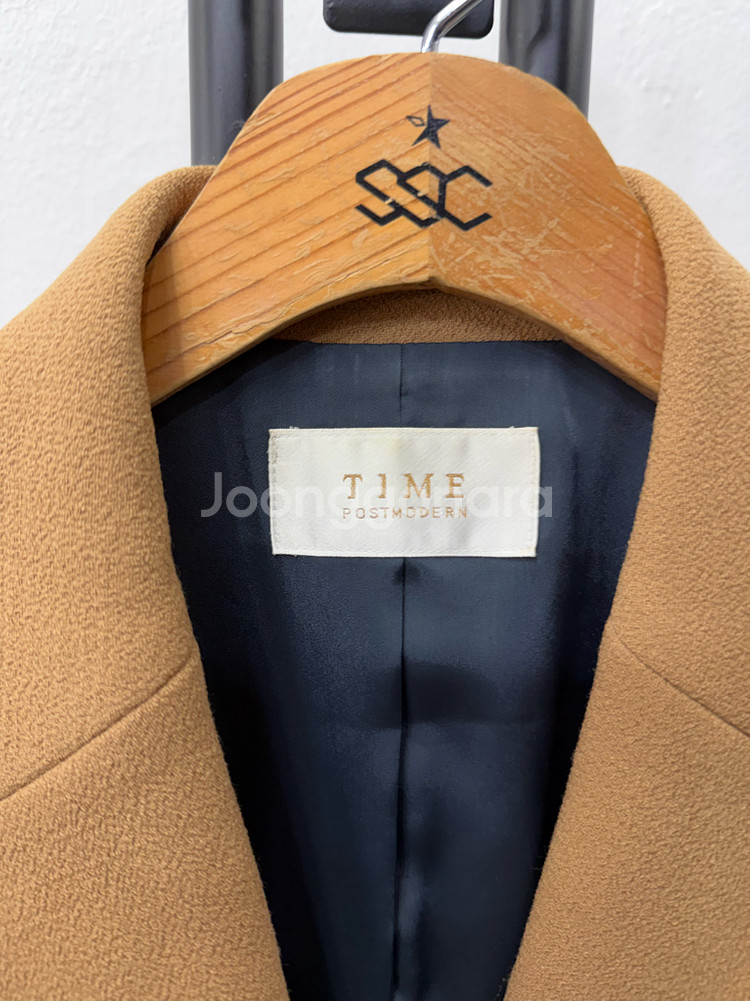 정품) TIME 타임 한섬 여성 더블 브레스트 캐멜 자켓 55-66--6