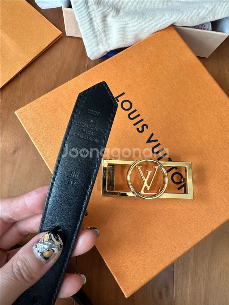 루이비통 도핀 모노그램 리버서블 벨트 (80)--8