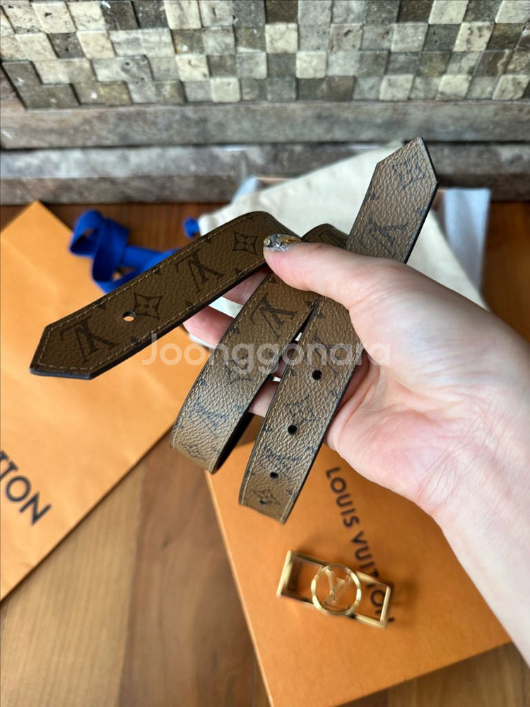 루이비통 도핀 모노그램 리버서블 벨트 (80)--7