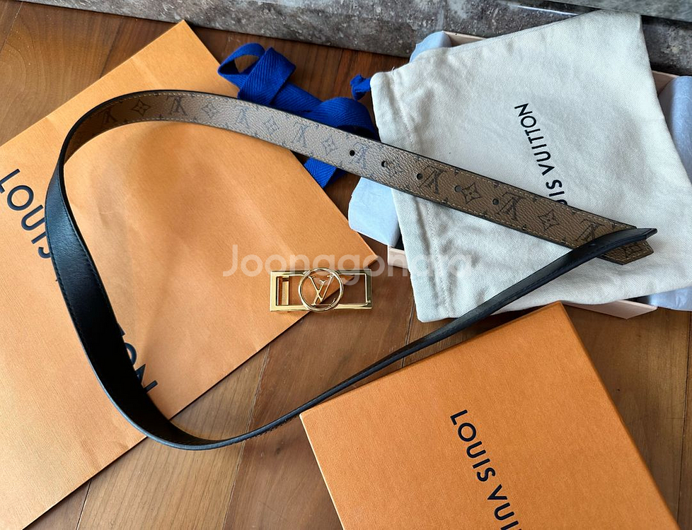 루이비통 도핀 모노그램 리버서블 벨트 (80)--9