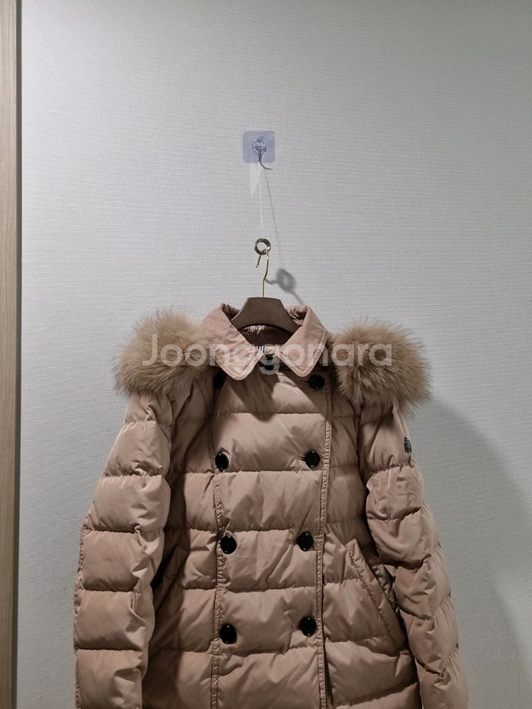 마리나요팅 핑크 폭스퍼 구스 패딩 점퍼--1