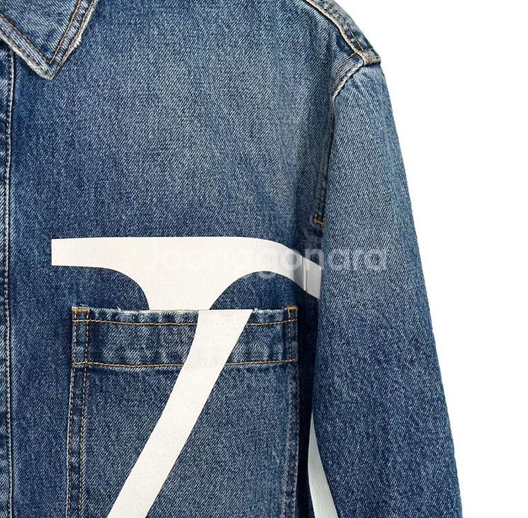 [44] 발렌티노 남성 까르피 더블 포켓 V 빅로고 데님 청셔츠 자켓--4