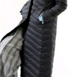 밍크 트리밍 여성 롱패딩