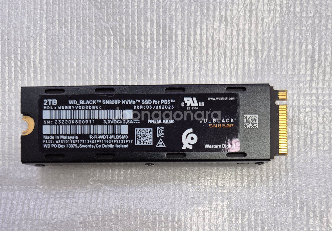 wd black 2tb m.2 ssd 히트싱크 사용시간 191시간--1