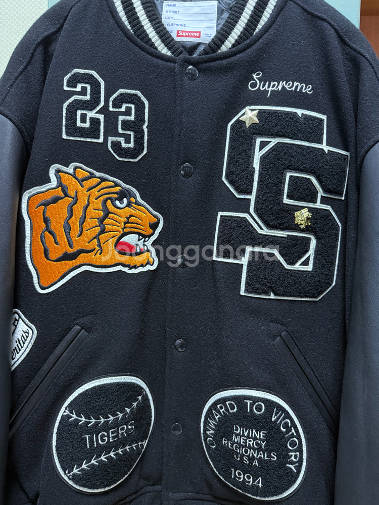 슈프림 타이거 바시티 자켓 블랙 L--1