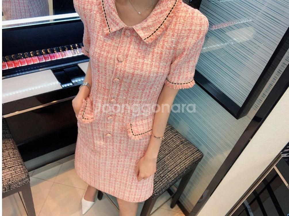 로즈팩토리 펄 트위드 드레스 로즈니 아네로즈 원피스 로아르--5