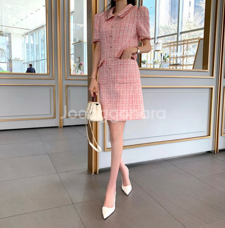 로즈팩토리 펄 트위드 드레스 로즈니 아네로즈 원피스 로아르--7