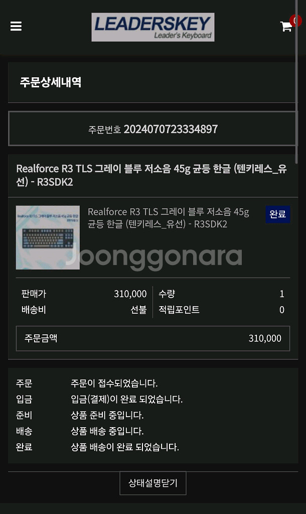 Realforce R3 TLS 그레이블루 저소음 팔아요--3