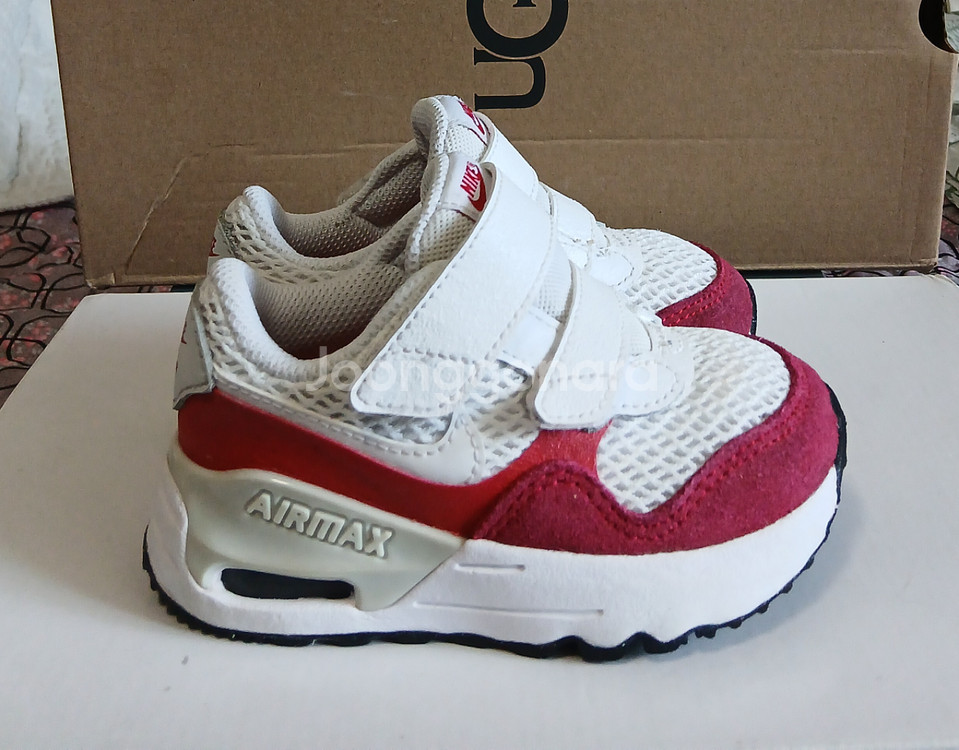 나이키키즈 에어맥스120운동화 화이트레드--0