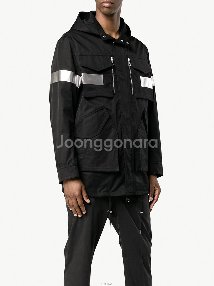 Neil Barrett reflective hooded parka--1