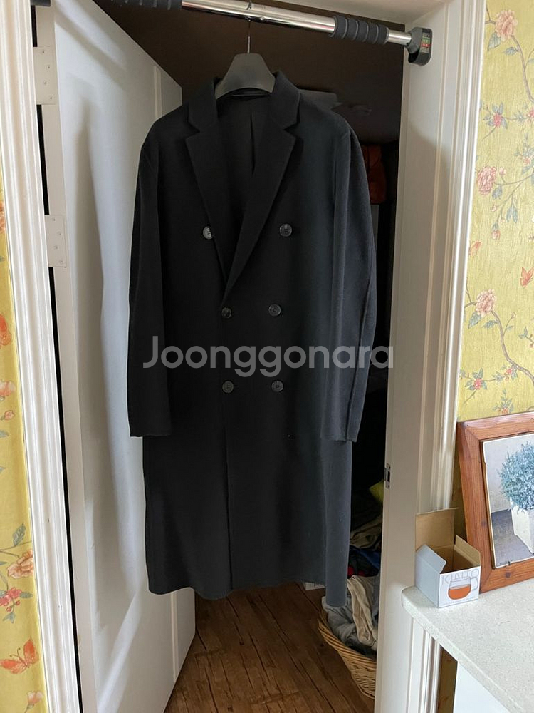 타임옴므 핸드메이드 더블코트 블랙 100 사이즈 싸게 팝니다--0