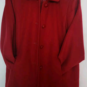 여성 레드 롱 코트