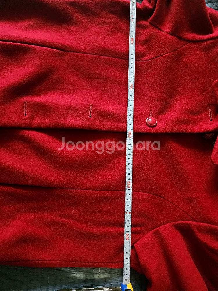 여성 레드 롱 코트--2