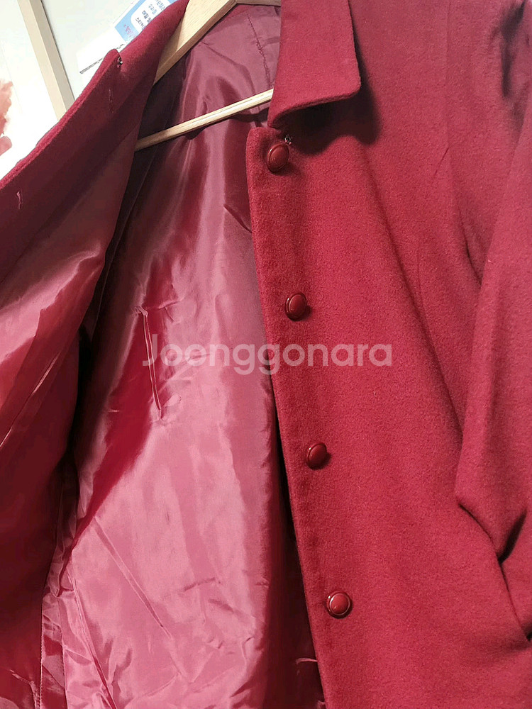 여성 레드 롱 코트--4