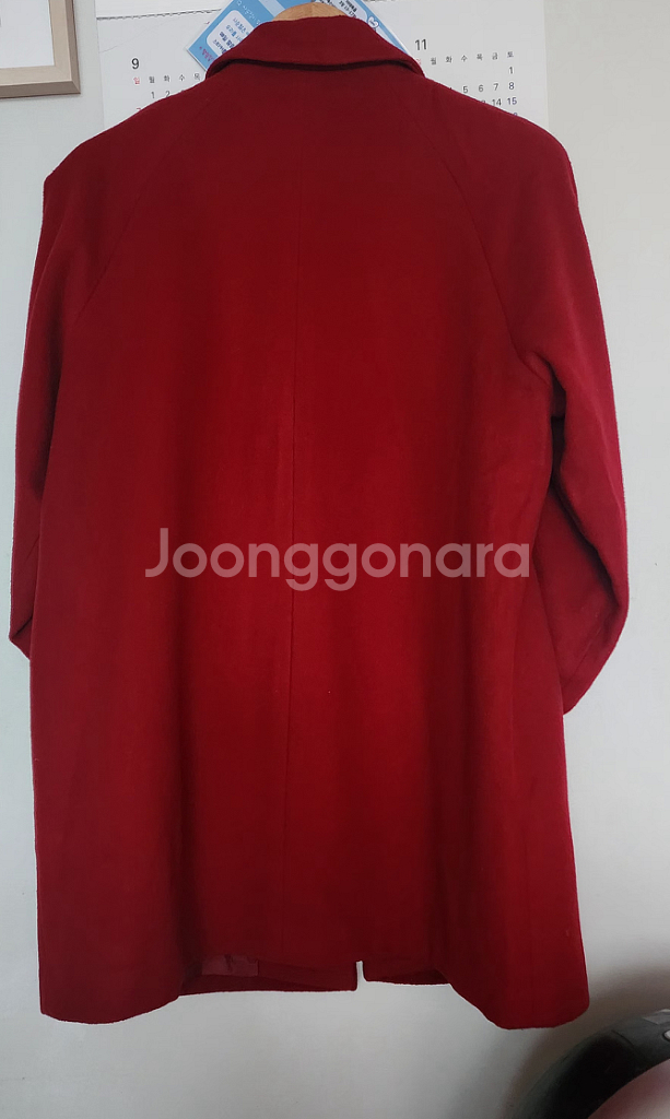 여성 레드 롱 코트--9