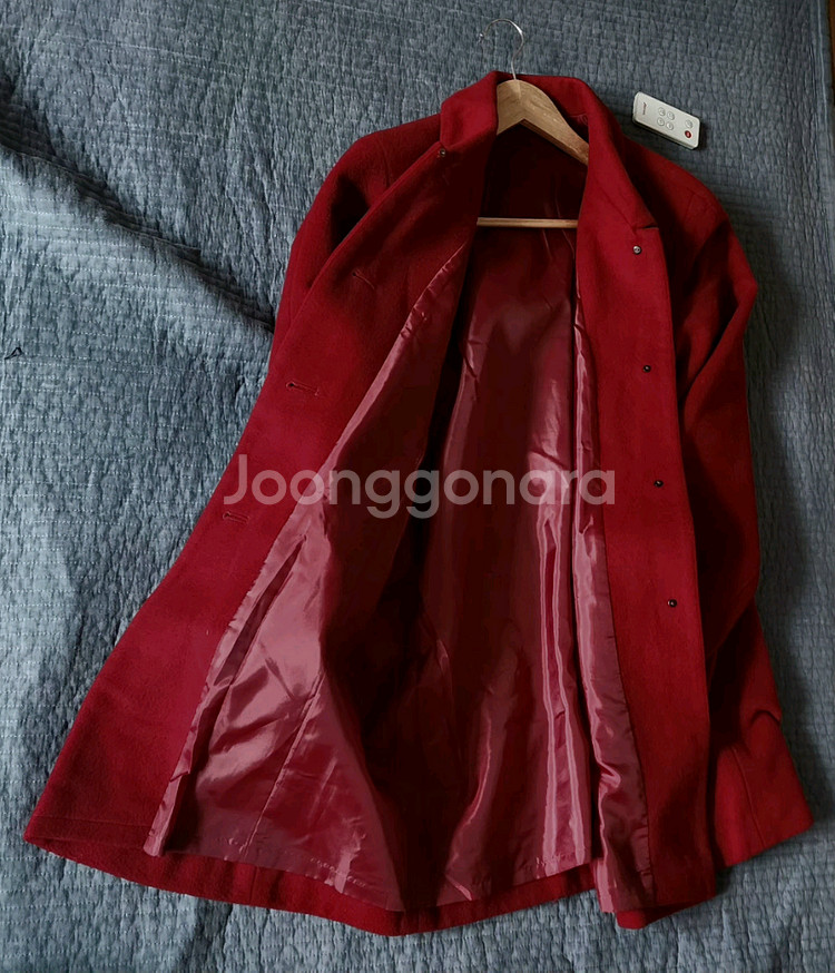 여성 레드 롱 코트--8