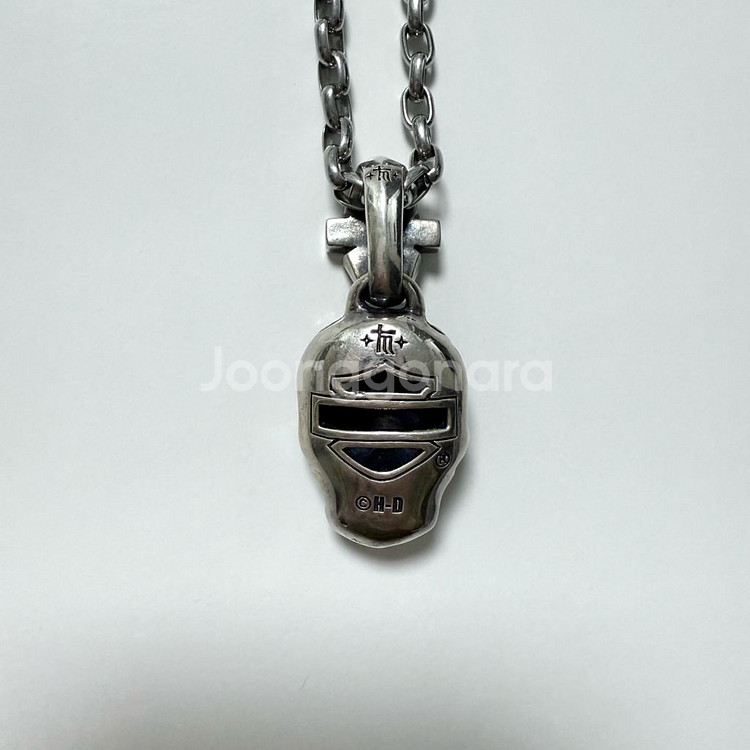 (정품) 할리 할리데이비슨 925실버 슈가 스컬 해골 B&S 남자 목걸이 반지 은목걸이 은반지 세트--3