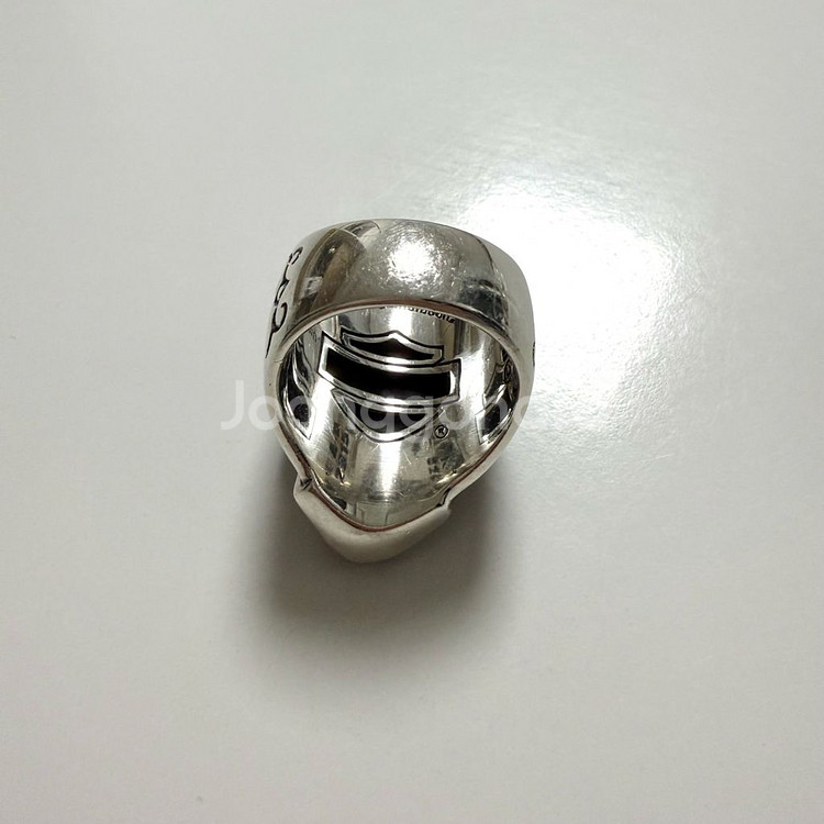 (정품) 할리 할리데이비슨 925실버 슈가 스컬 해골 B&S 남자 목걸이 반지 은목걸이 은반지 세트--9