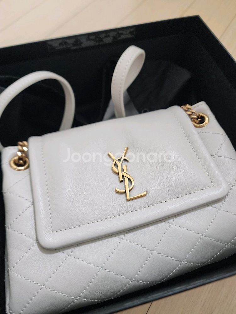 ysl 생로랑 노리타백 미니 크로스 토트 겸용 빈티지화이트--0