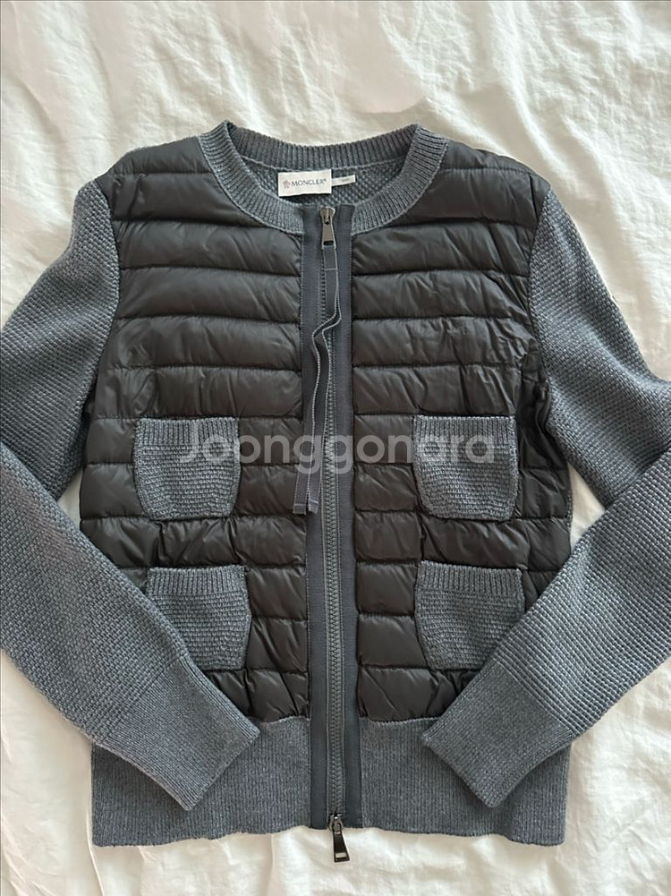몽클레어 여성 트리콧 패딩니트 가디건 그레이 S--0