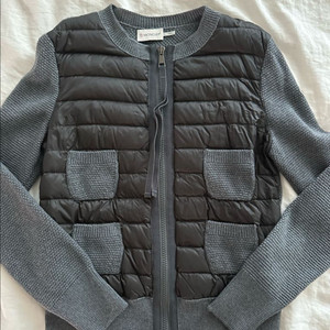 몽클레어 여성 트리콧 패딩니트 가디건 그레이 S