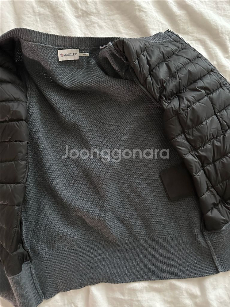 몽클레어 여성 트리콧 패딩니트 가디건 그레이 S--4