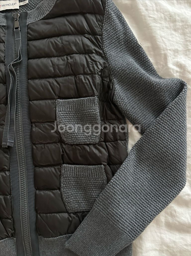 몽클레어 여성 트리콧 패딩니트 가디건 그레이 S--1