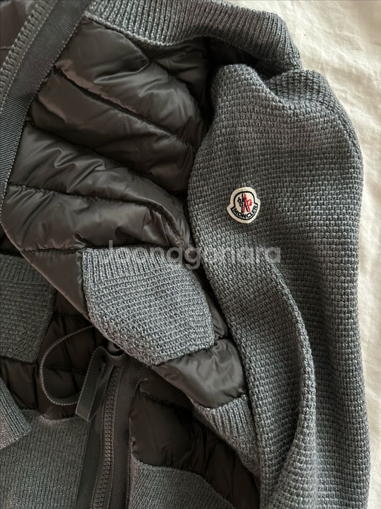 몽클레어 여성 트리콧 패딩니트 가디건 그레이 S--2