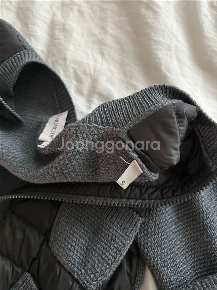 몽클레어 여성 트리콧 패딩니트 가디건 그레이 S--5