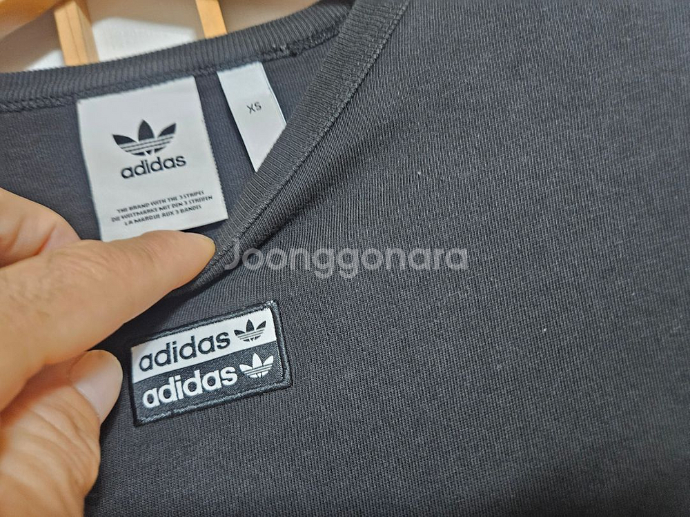 아디다스 사이드로그 면긴팔티 사이즈 XS 실착/100--2