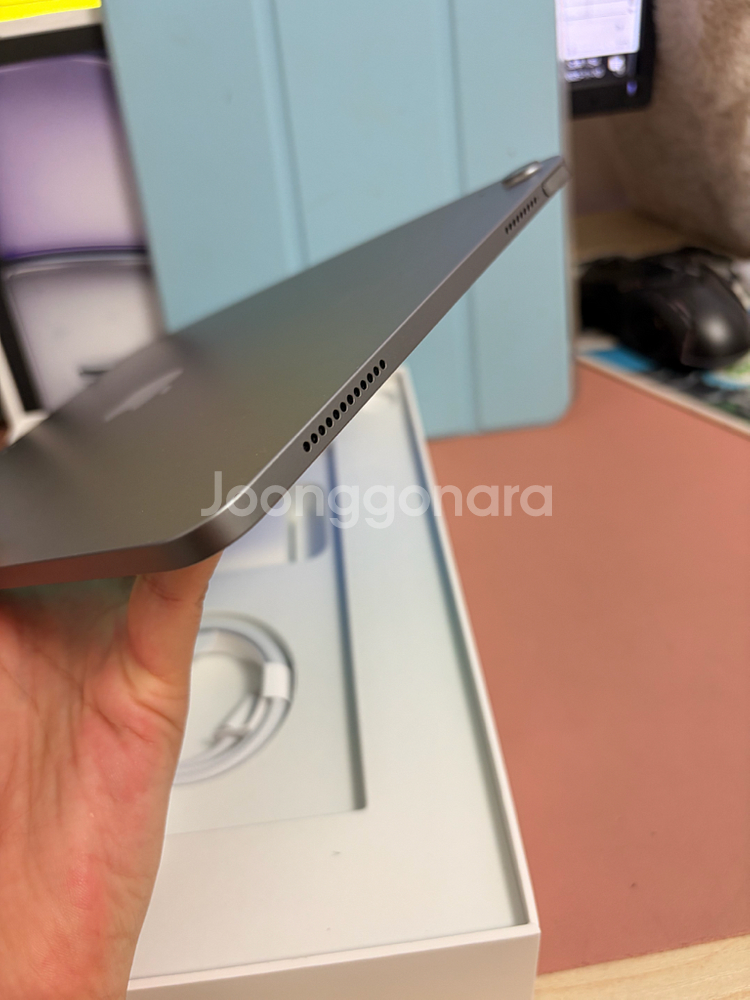 아이패드 에어6 11인치 m2 128기가 스그 풀박+애펜프로--4