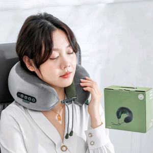 휴대용 무선 목 마사지기 기내 차량 여행용 어깨 승모근 안마베개 거북목