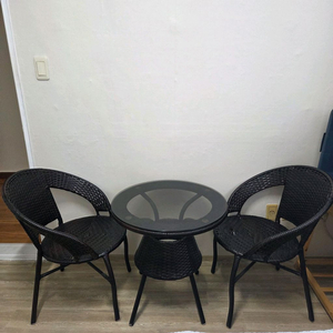 라탄 테이블 & 의자 세트