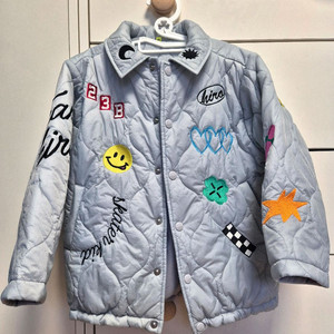 히로 모티브 퀼팅 자켓 그레이 130 택포